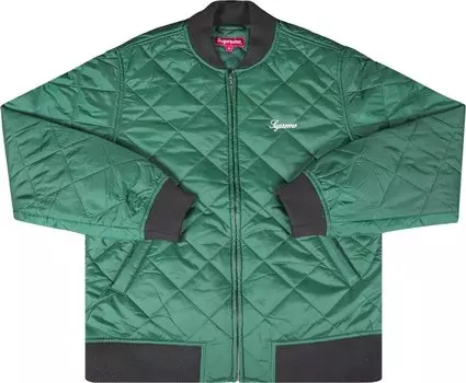 Куртка Supreme Sequin Patch Quilted Bomber Jacket 'Green', зеленый