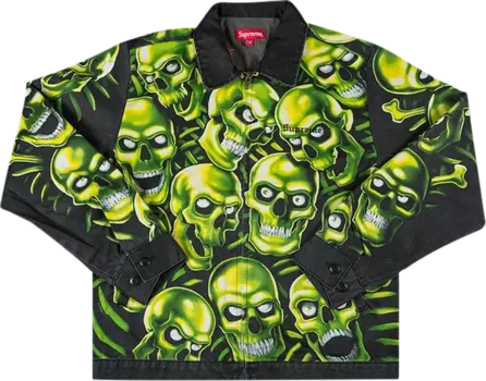 Куртка Supreme Skull Pile Work Jacket 'Green', зеленый