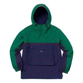 Куртка Supreme SS18 Split Anorak Green Colorblock hooded Interchange Jacket Unisex SUP-SS18-547, зеленый
