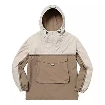 Куртка Supreme SS18 Split Anorak Light Tan Colorblock hooded Interchange Jacket Unisex Khaki SUP-SS18-580, хаки