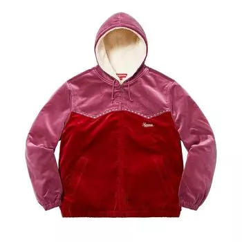 Куртка Supreme Studded Velvet Hooded Work Jacket 'Red', красный