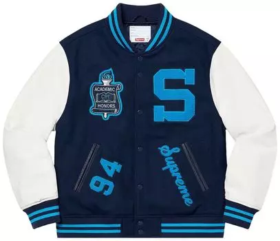 Куртка Supreme Team Varsity Jacket 'Navy', синий