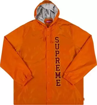 Куртка Supreme Vertical Logo Hooded Coaches Jacket 'Orange', оранжевый