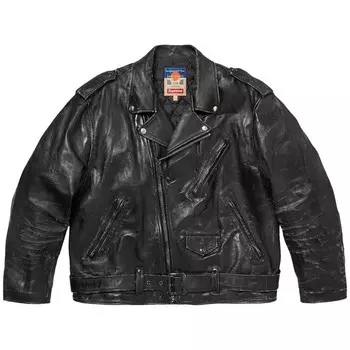 Куртка Supreme x blackmeans Painted Leather Motorcycle Jacket, черный