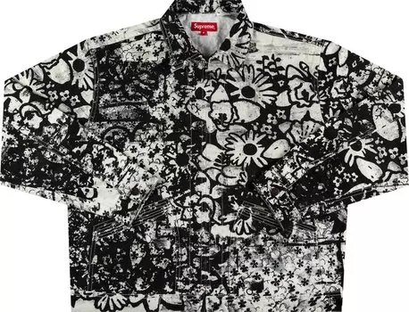 Куртка Supreme x Christopher Wool Denim Work Jacket 'Black', черный