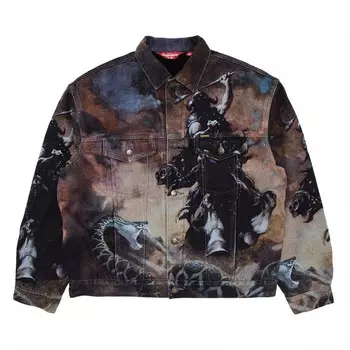 Куртка Supreme x Frank Frazetta Faux Shearling Lined Trucker Jacket Multicolor, разноцветный