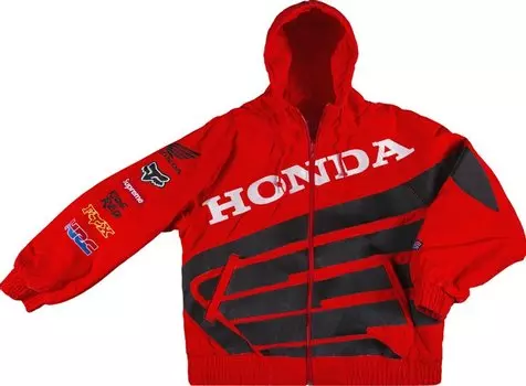 Куртка Supreme x Honda Fox Racing Puffy Zip Up Jacket 'Red', красный