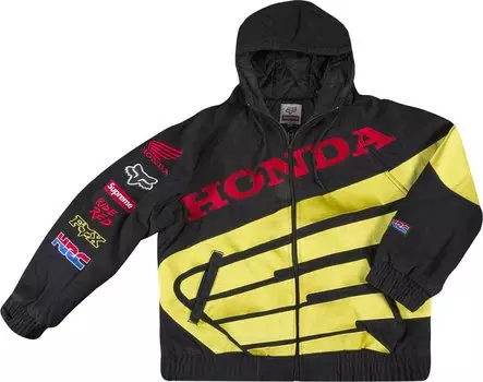 Куртка Supreme x Honda Fox Racing Puffy Zip Up Jacket 'Black', черный