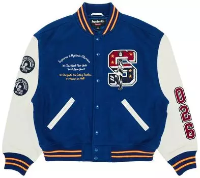 Куртка Supreme x HYSTERIC GLAMOUR Varsity Jacket 'Blue', синий