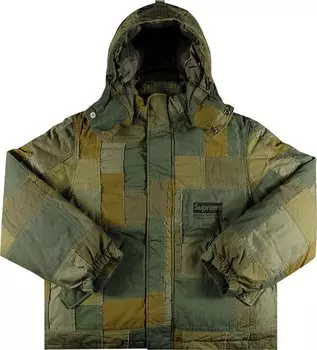 Куртка Supreme x Junya Watanabe x Comme des Garons MAN Patchwork Puffy Jacket 'Olive', зеленый