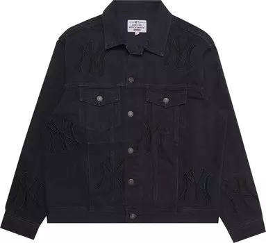 Куртка Supreme x New York Yankees Denim Trucker Jacket 'Washed Black', черный