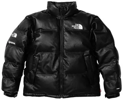 Куртка Supreme x The North Face Leather Nuptse Jacket 'Black', черный