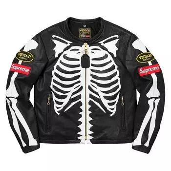 Куртка Supreme x Vanson Leather Bones Jacket Black, черный