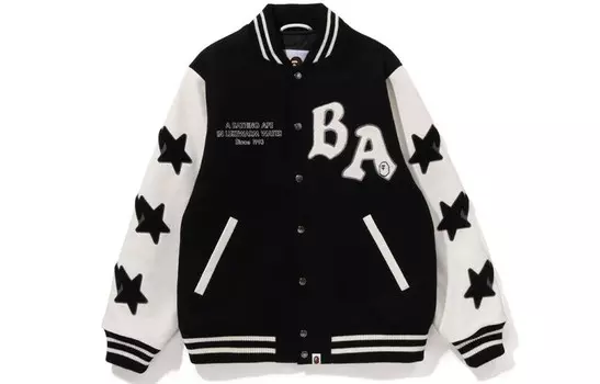 Куртка свободного кроя BAPE Varsity A Bathing Ape, черный