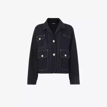 Куртка свободного кроя из хлопка Cassie с карманом-карго Whistles, синий