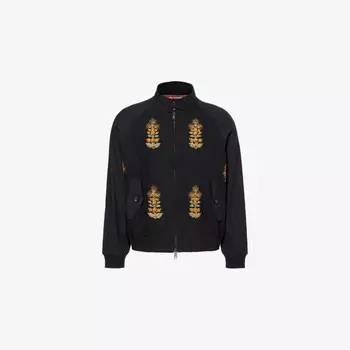 Куртка свободного кроя из хлопка Kartik research x baracuta с вышивкой Kartik Research, черный