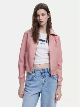 Куртка свободного кроя из искусственной кожи 25SWEW47 Desigual, розовый
