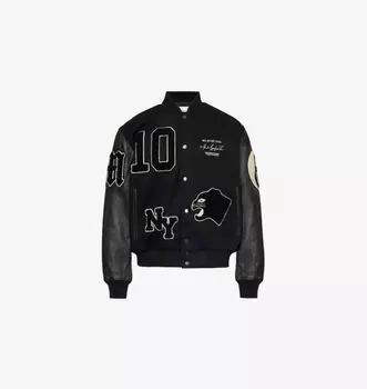 Куртка свободного кроя из смеси шерсти и флиса в университетском стиле Mki Miyuki-Zoku, черный