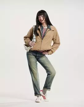 Куртка свободного кроя Motel Catalin из искусственной кожи песочного цвета