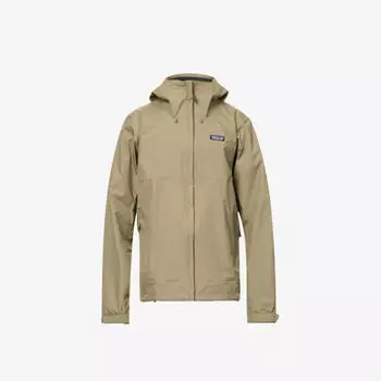Куртка свободного кроя с капюшоном Torrentshell 3L и фирменной нашивкой из переработанного нейлона Patagonia, хаки