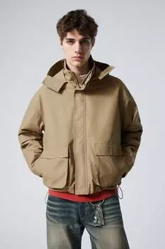 Куртка свободного кроя с капюшоном Weekday, бежевый