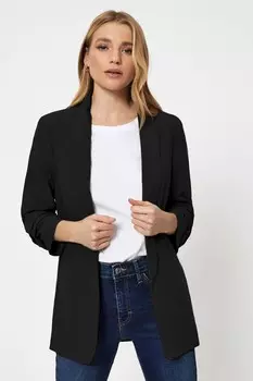 Куртка свободного кроя с рюшами на рукавах из коллекции спецодежды Pieces, черный