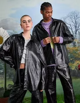 Куртка свободного кроя унисекс COLLUSION из полиуретана с тиснением