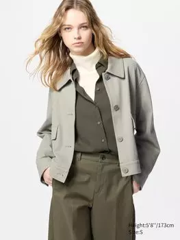 Куртка свободного покроя из джерси Uniqlo, цвет 52 зеленый