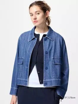 Куртка свободного покроя из джерси Uniqlo, 64 синий