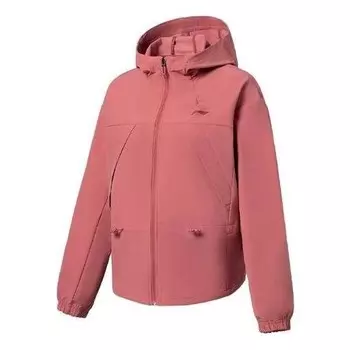 Куртка свободные ветрозащитные с капюшоном длинные рукава куртка Li-Ning, красный