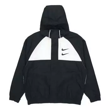 Куртка swoosh windproof sports woven hooded jacket black Nike, черный