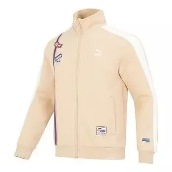 Куртка team badge zipper jacket 'beige' Puma, бежевый
