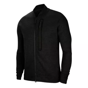 Куртка tech fleece casual stand collar long sleeves jacket black Nike, черный