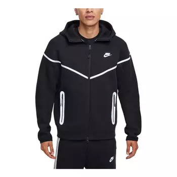 Куртка tech fleece windrunner reflective hooded jacket 'black bemis silver' Nike, черный