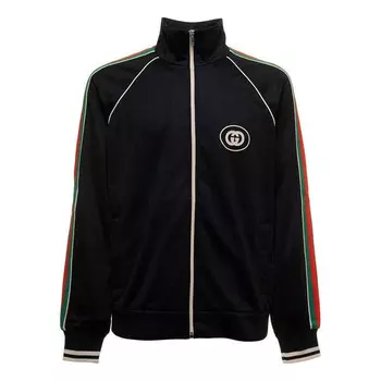 Куртка technical jersey zip jacket 'black' Gucci, черный