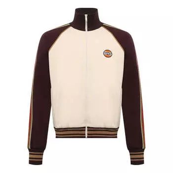 Куртка technical jersey zip-up jacket with web 'beige brown' Gucci, бежевый