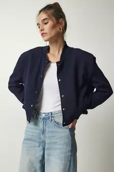 Куртка - Темно-синий - Классический крой Happiness stanbul, темно-синий