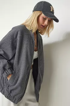 Куртка - Темно-синий - Классический крой Happiness stanbul, темно-синий