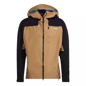 Куртка terrex techrock gore-tex pro rain jacket 'tan black' Adidas, бежевый