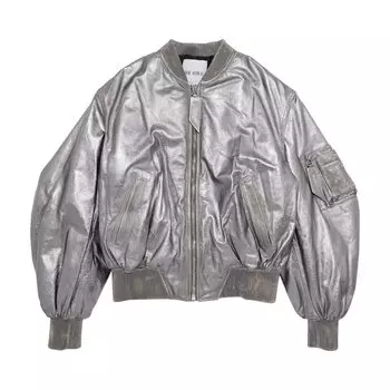 Куртка The Attico Metallic Bomber 'Silver', серебряный