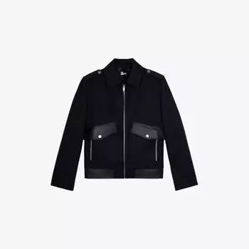 Куртка The Kooples с кожаными вставками, синий