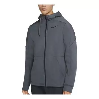 Куртка therm logo training hooded jacket gray Nike, серый