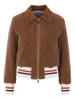 Куртка Thom Browne из вельвета с ребристым узором, коричневый