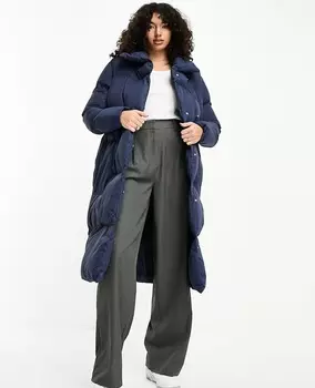 Куртка Threadbare Tall Treacle Shawl Collar Oversized, темно-синий