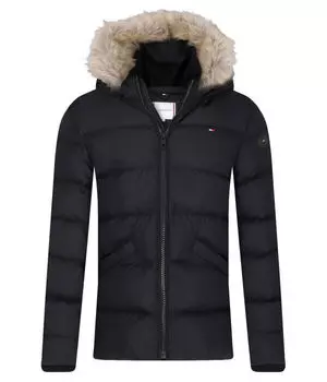 Куртка Tommy Hilfiger с мехом на капюшоне, черный