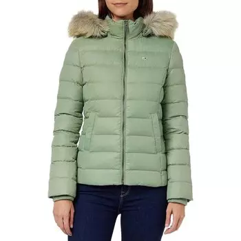 Куртка Tommy Jeans Basic Hooded Down, зеленый