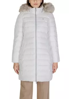 Куртка Tommy Jeans стеганая длинная, белый