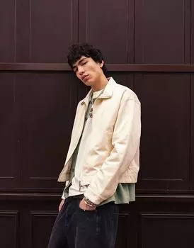 Куртка Topman twill harrington белого цвета