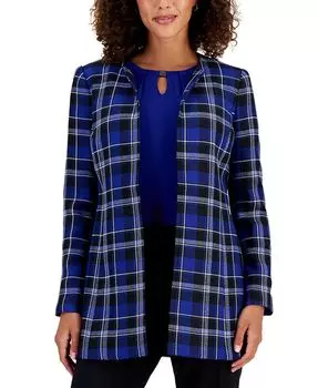 Куртка-топпер в клетку Petite с открытым передом Kasper, мультиколор