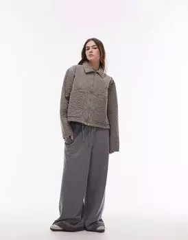 Куртка Topshop со стежкой серого цвета